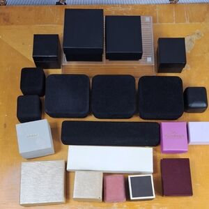 A lot of 20 cardboard velvet assorted  bracelet earrings watch jewelry boxes